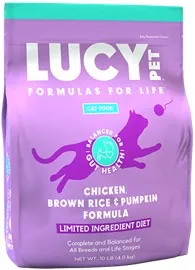 10lb Lucy Pet Chicken, Brown Rice & Pumpkin, LID Cat Food - Food